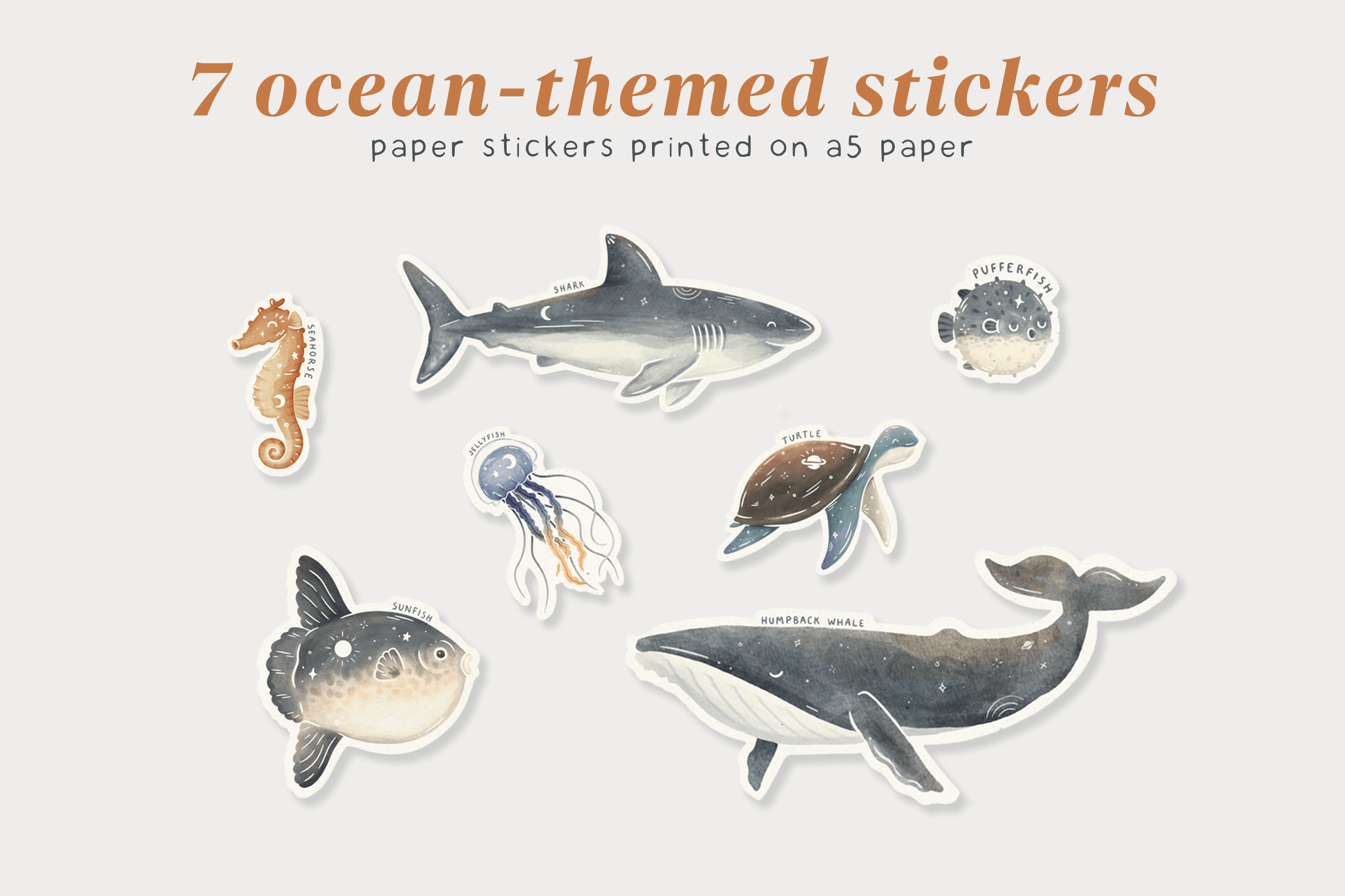 Styngvi Cosmic Ocean Sticker Pack - A5 sheet