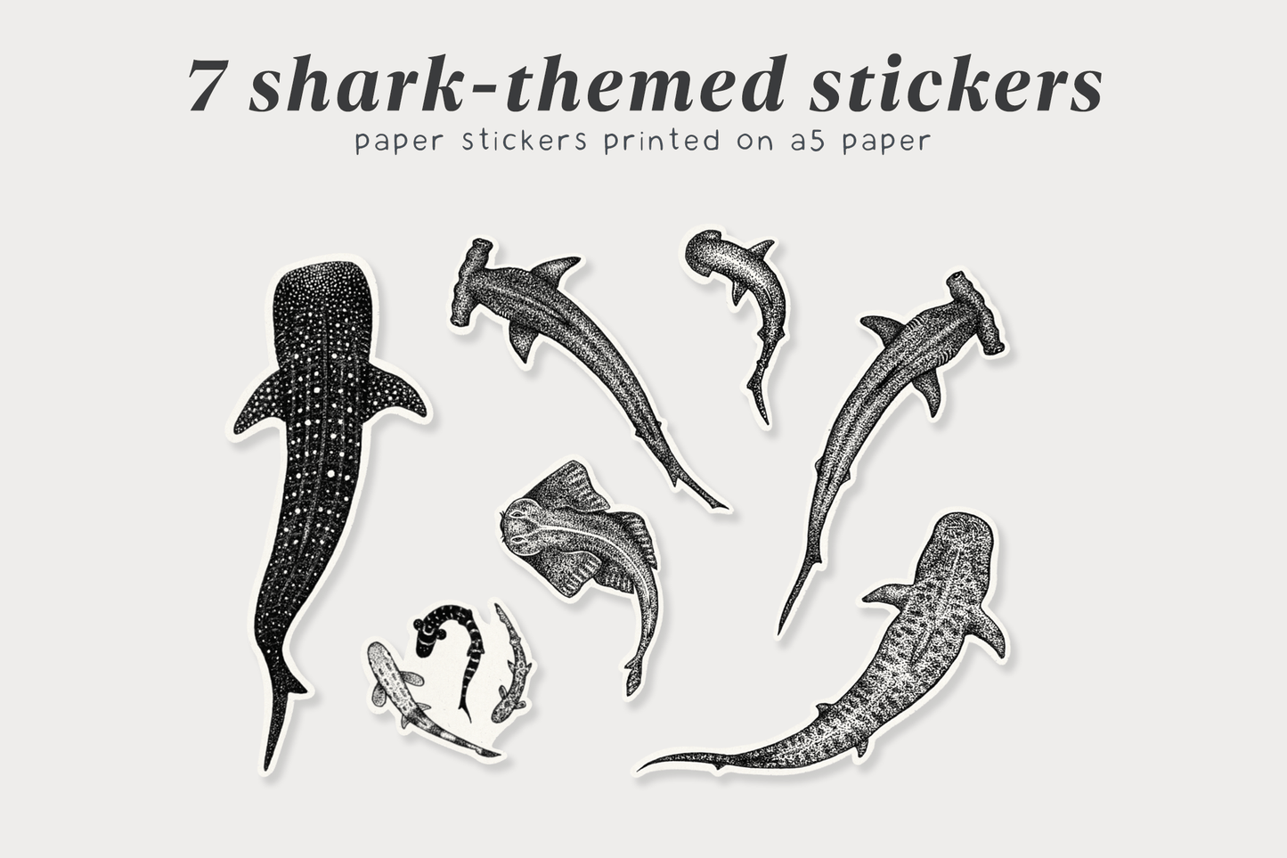 Styngvi Glorious Sharks Sticker Pack - A5 sheet