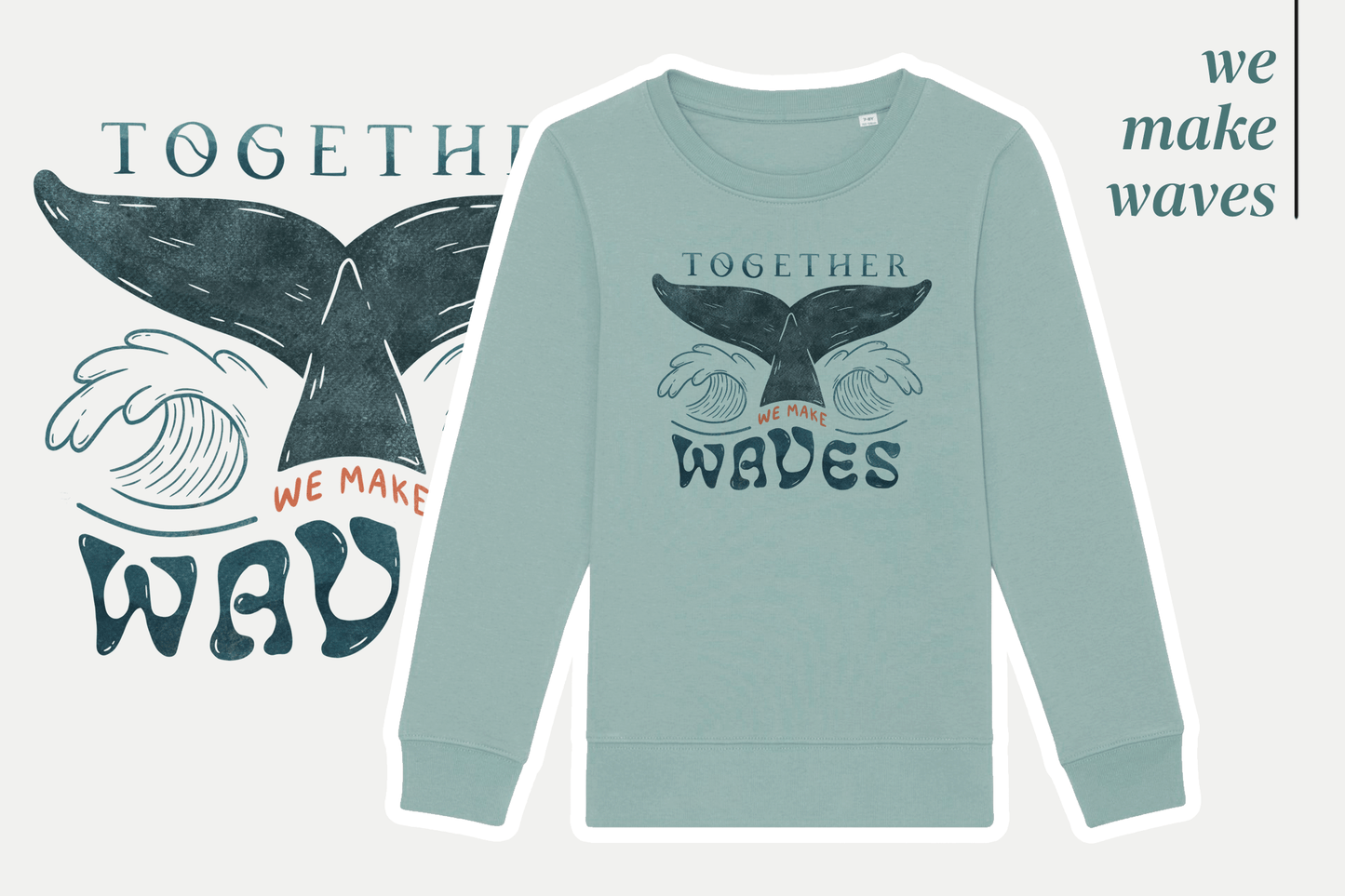 T-pop premium Together We Make Waves - Kids Crewneck