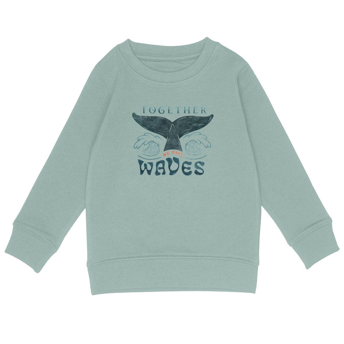 TPOP premium Green / 4-6 Together We Make Waves - Kids Crewneck