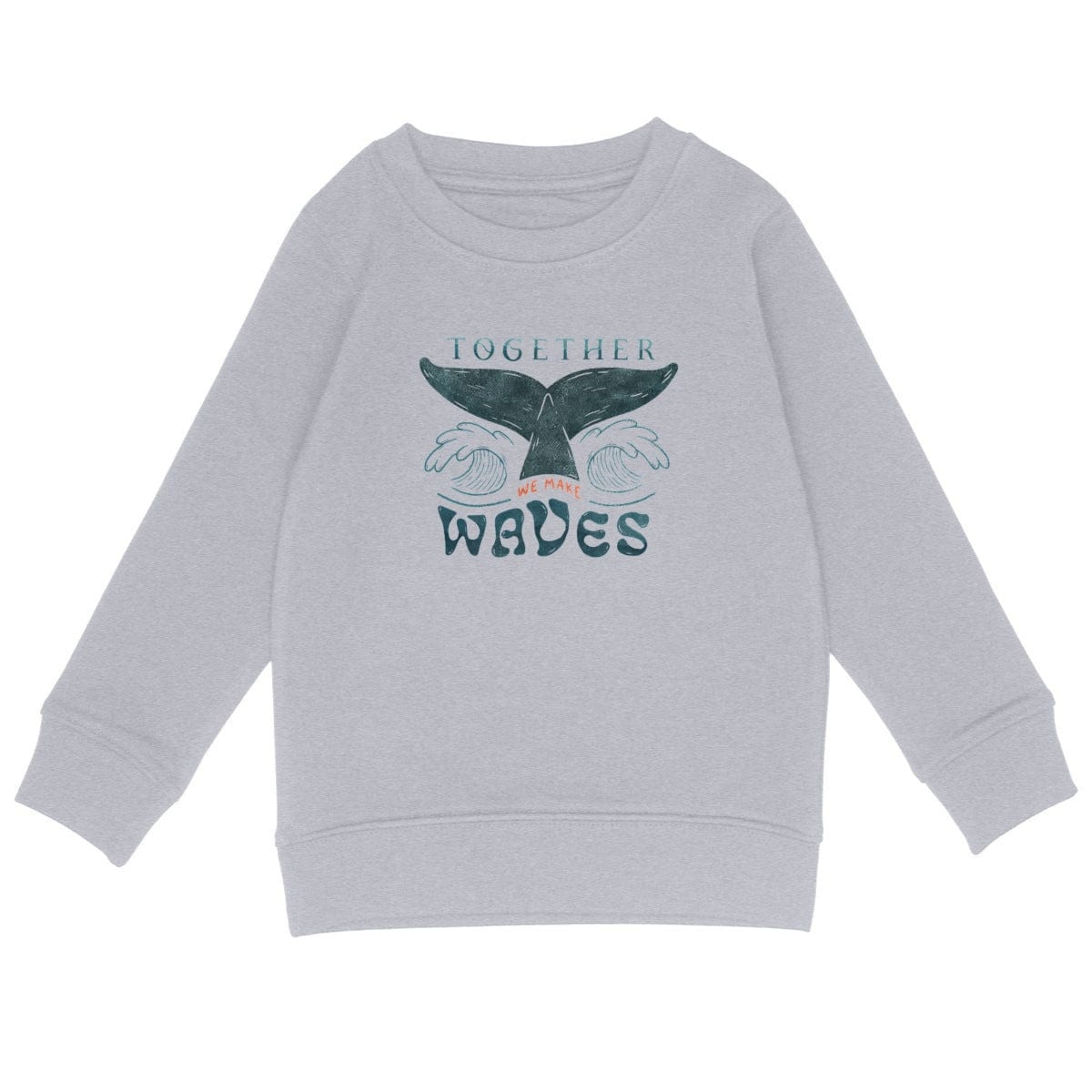 TPOP premium Heather grey / 4-6 Together We Make Waves - Kids Crewneck