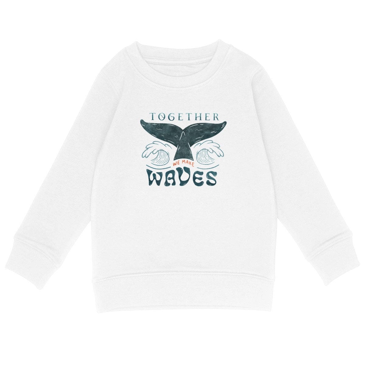 TPOP premium White / 4-6 Together We Make Waves - Kids Crewneck