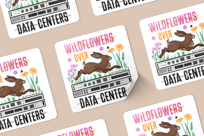 Wildflowers over Data Centers Sticker