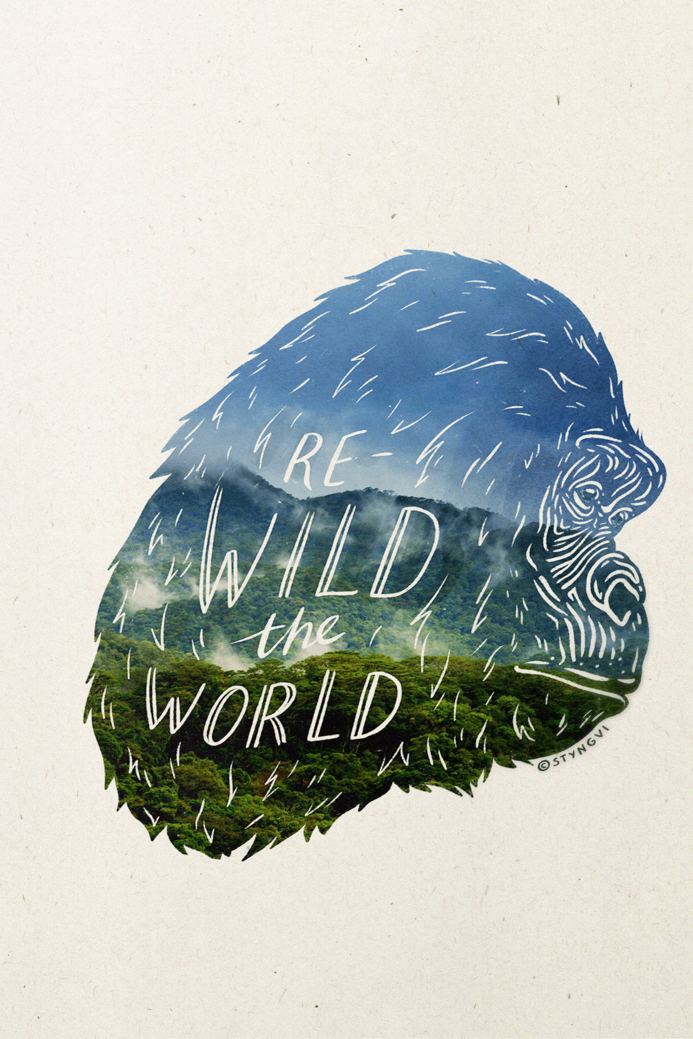 Styngvi A4 Print A5 / Rewild The World Rewild The World - Art Print