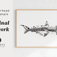 Styngvi A4 Print Coral Hammerhead - Original Artwork