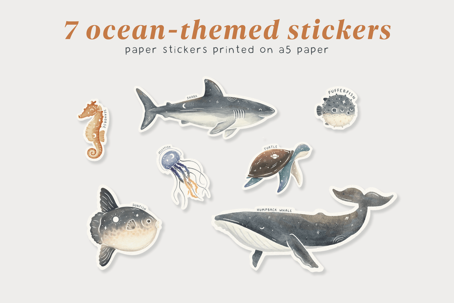 Styngvi Cosmic Ocean Sticker Pack - A5 sheet