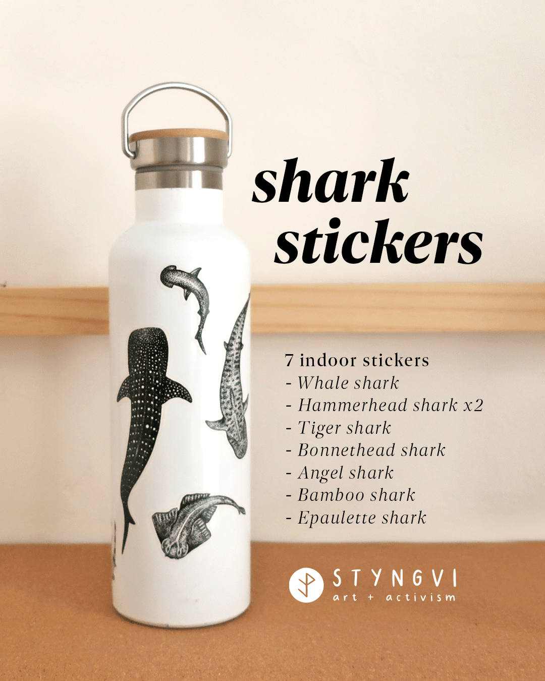 Styngvi Glorious Sharks Sticker Pack - A5 sheet