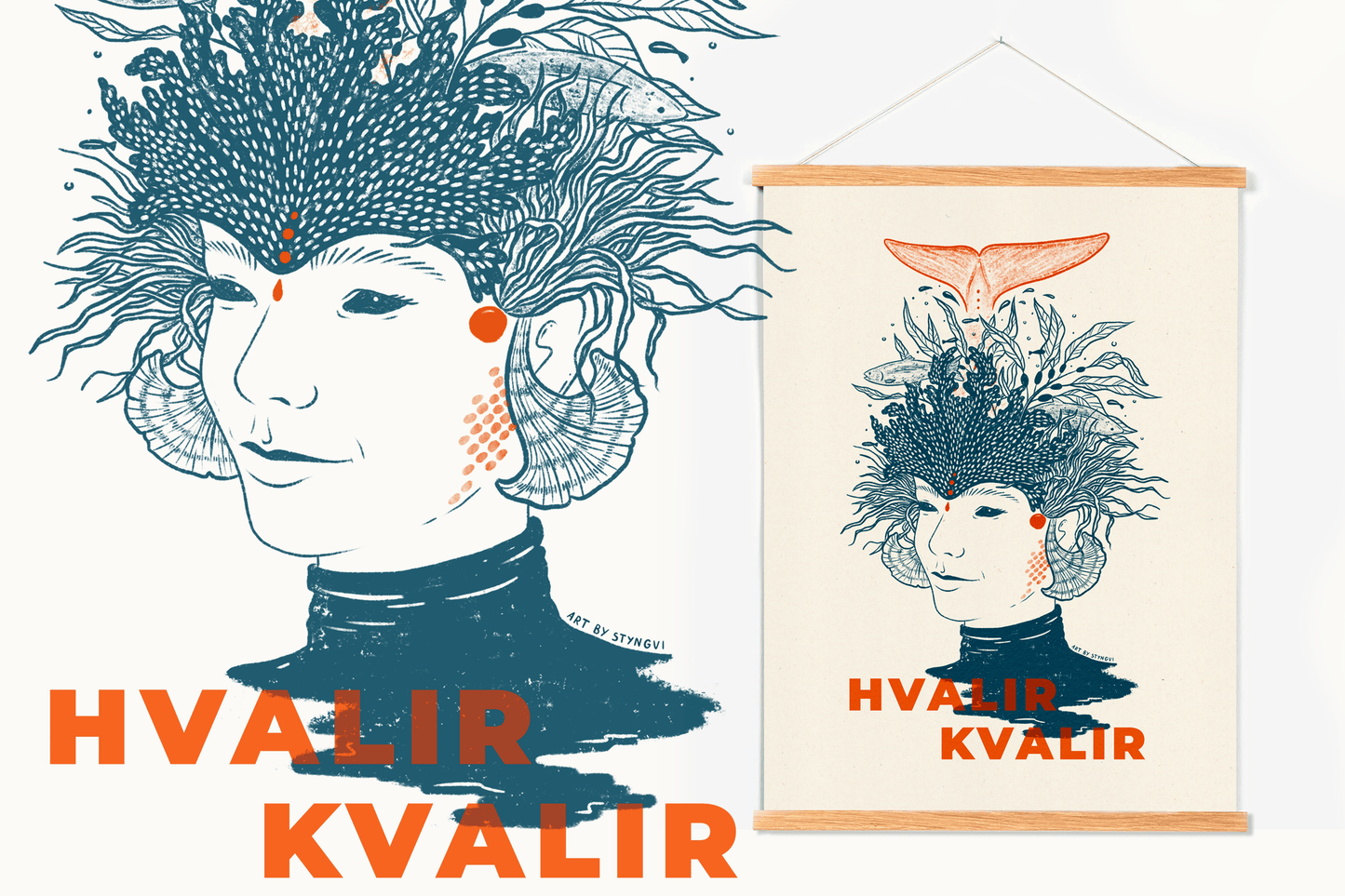 Styngvi A4 Print HVALIR KVALIR - Limited Edition A4 Print