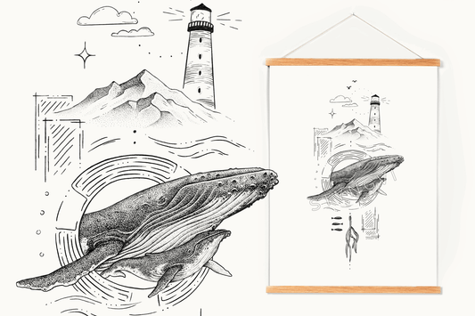 Styngvi A4 Print Mother Whale - Limited edition A4 print