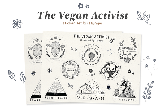 Styngvi The Vegan Activist - A5 Sticker Sheet