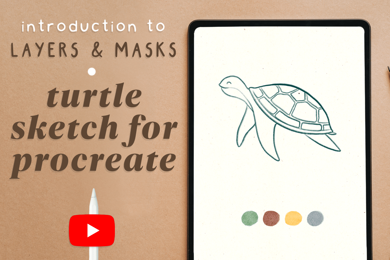Styngvi Cosmic Turtle Sketch + Color palette - Procreate Tutorial
